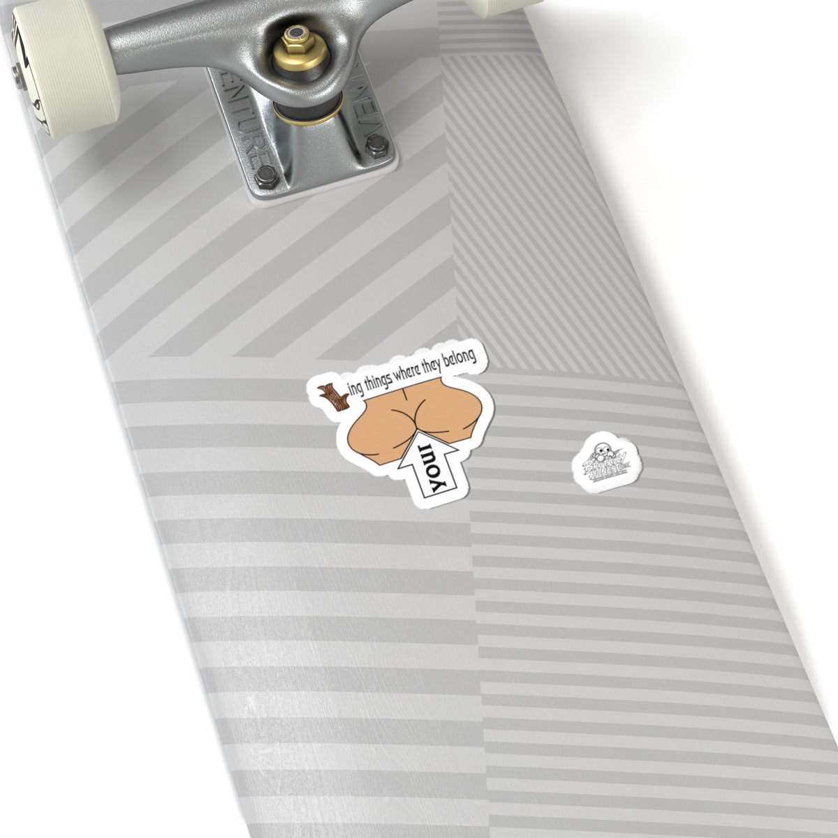 Funny ‘Put Things Where They Belong’ Butt Arrow Kiss-Cut Sticker