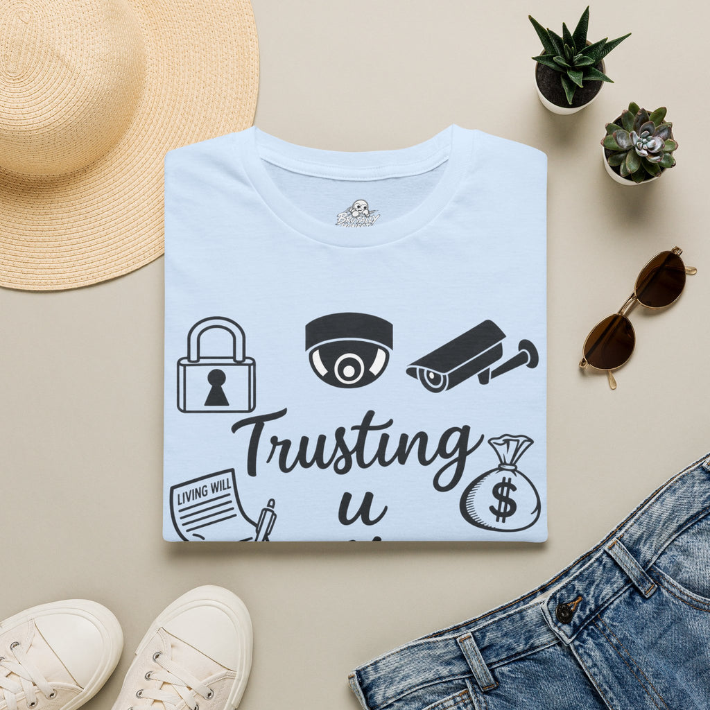 Trusting U is Hard 2 Do Graphic Tee – Security & Privacy Icon Streetwear Unisex Softstyle T-Shirt