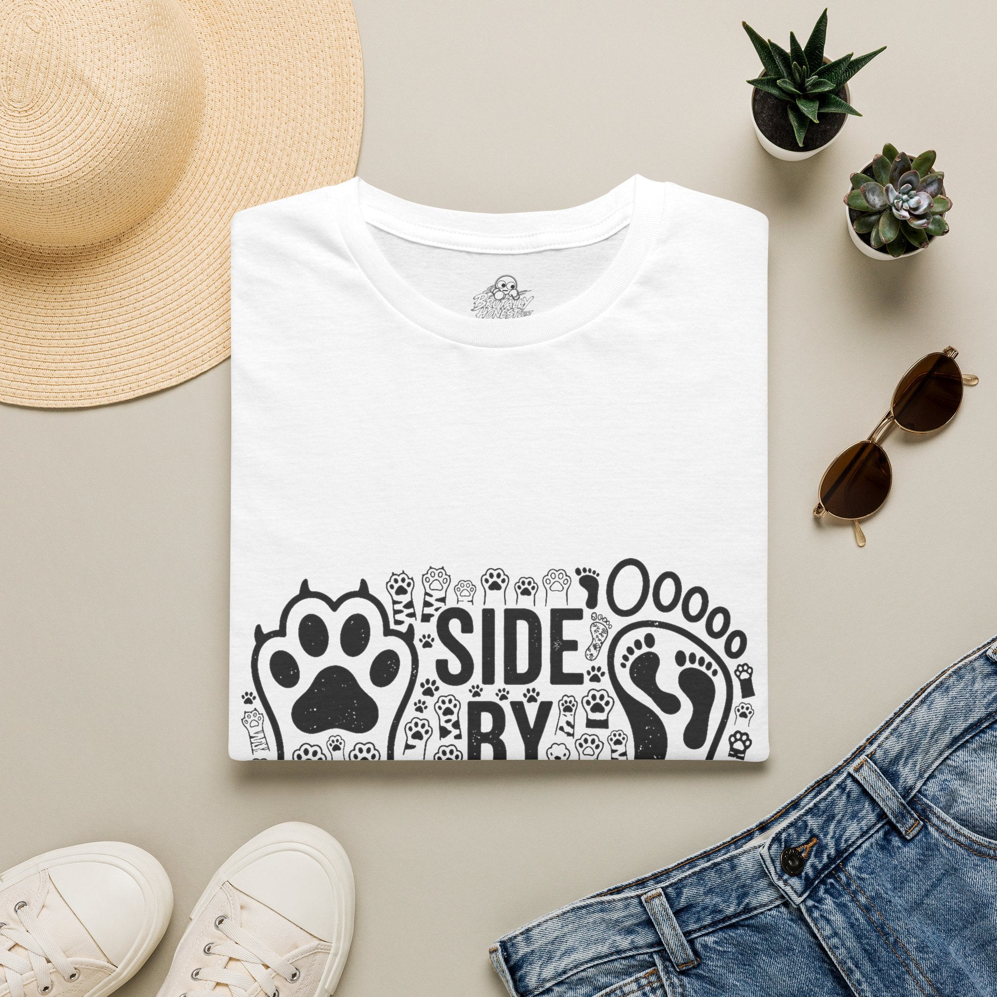 Creating Memories - Side By Side Paw Print Rebus T-Shirt | Brutally Honest Print
